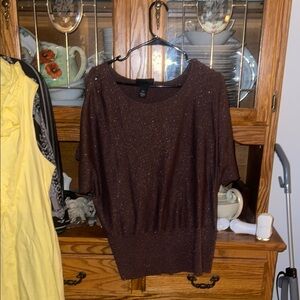 Lane Bryant Brown Crew Neck Sweater